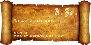 Matuz Zsuzsanna névjegykártya